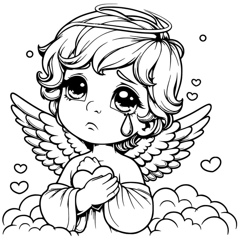 realistic angel holding a tear for my loved one