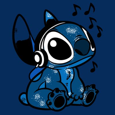 stitch listening to music