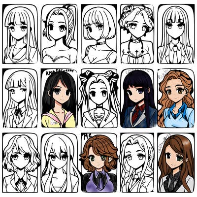 girls that look diffrent anime