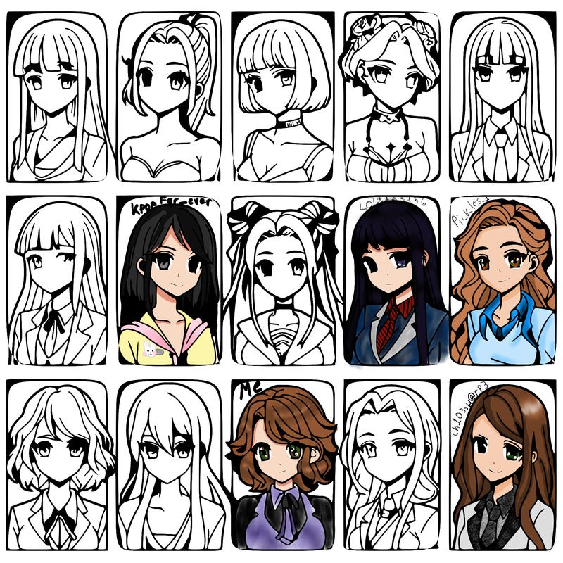 girls that look diffrent anime