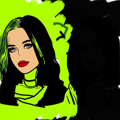 realistic picture of singer billie eilish