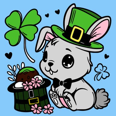 st. patrick's day, bunny.