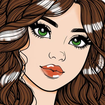 beautiful realistic girl close up to the camera with wavy hair,
