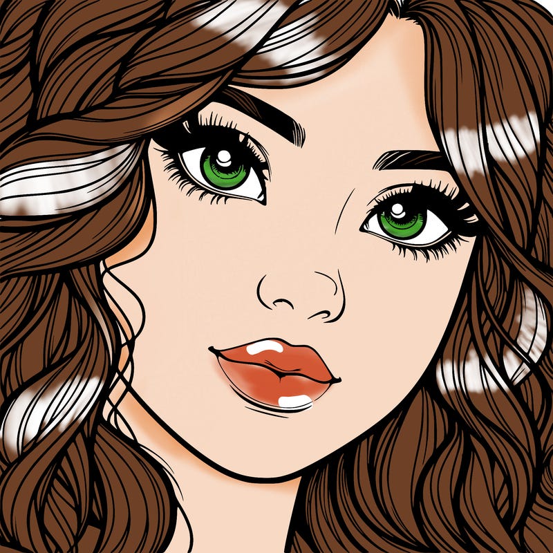 beautiful realistic girl close up to the camera with wavy hair,