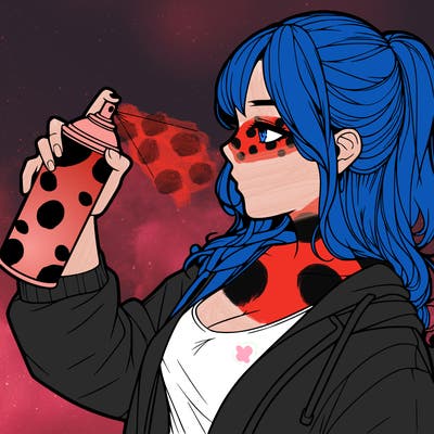 a realistic girl spray, painting