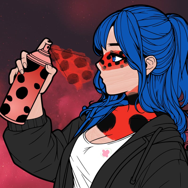 a realistic girl spray, painting