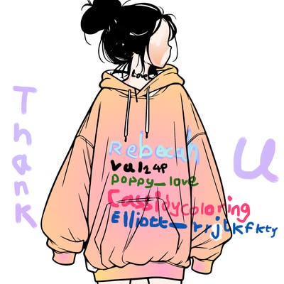 realistic girl with a oversized sweatshirt on and a bun