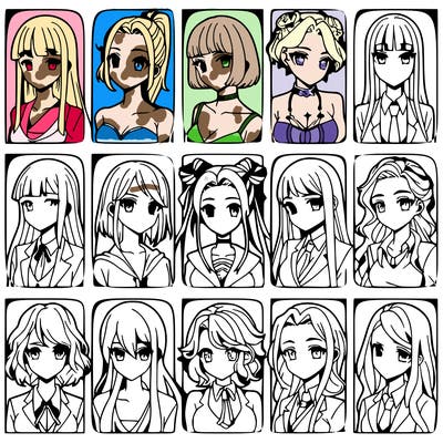 girls that look diffrent anime