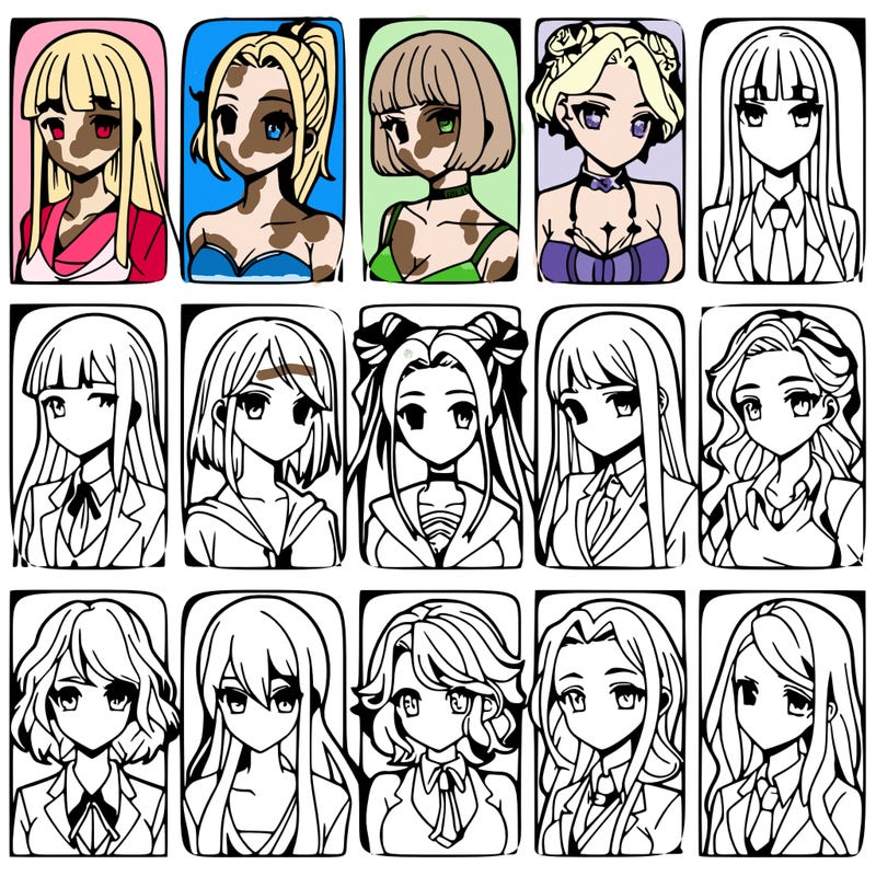 girls that look diffrent anime