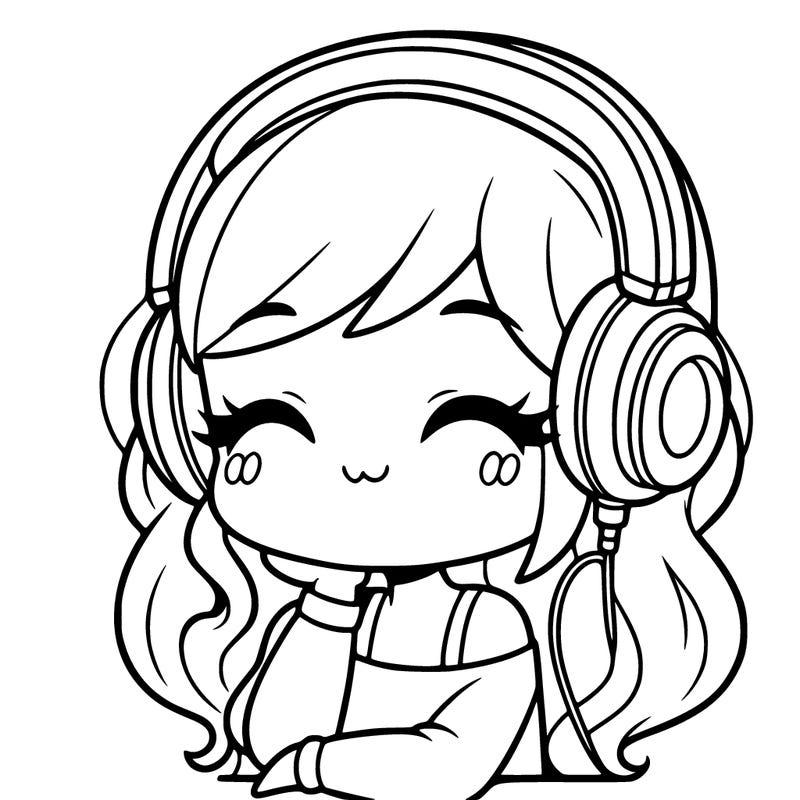 girl with headphones
