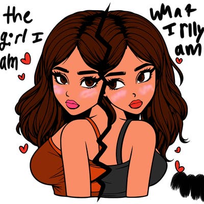 realistic girl split