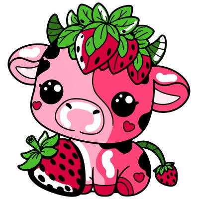 cute strawberry cow