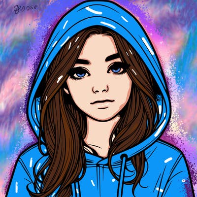 realistic girl with a hoodie