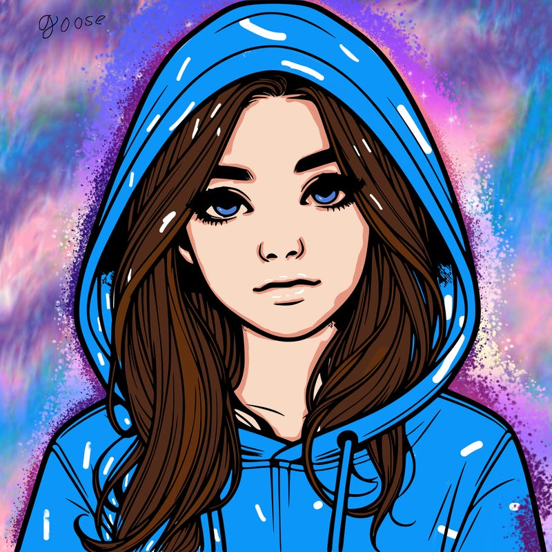 realistic girl with a hoodie