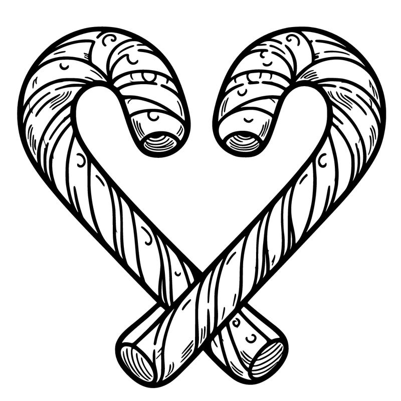 candy canes making a heart