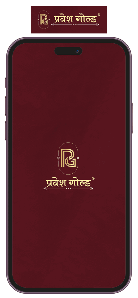 Pravesh Gold - Pravesh Gold app splash screen with gold logo and brand name