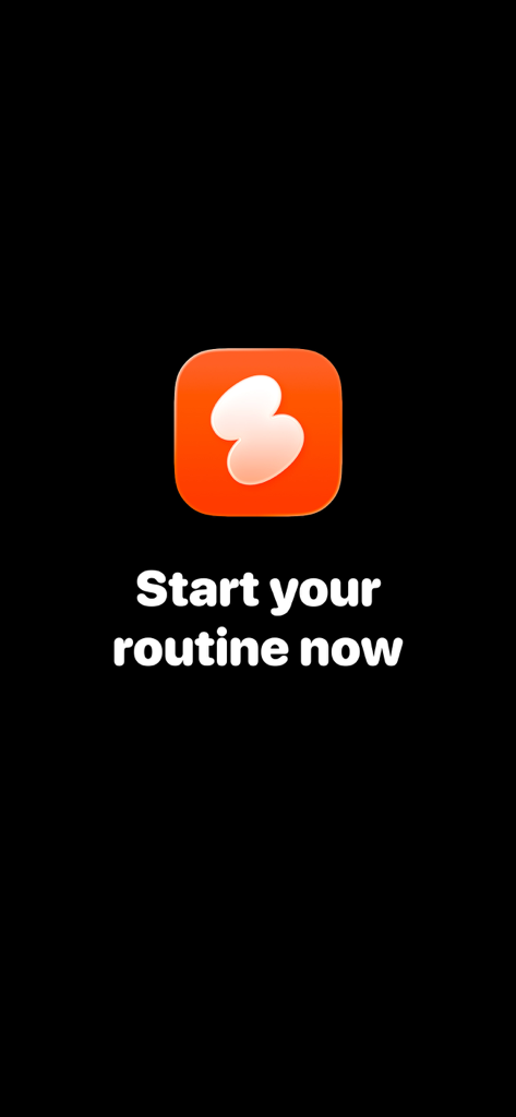 Daily8 app logo with text start your routine now on a black background