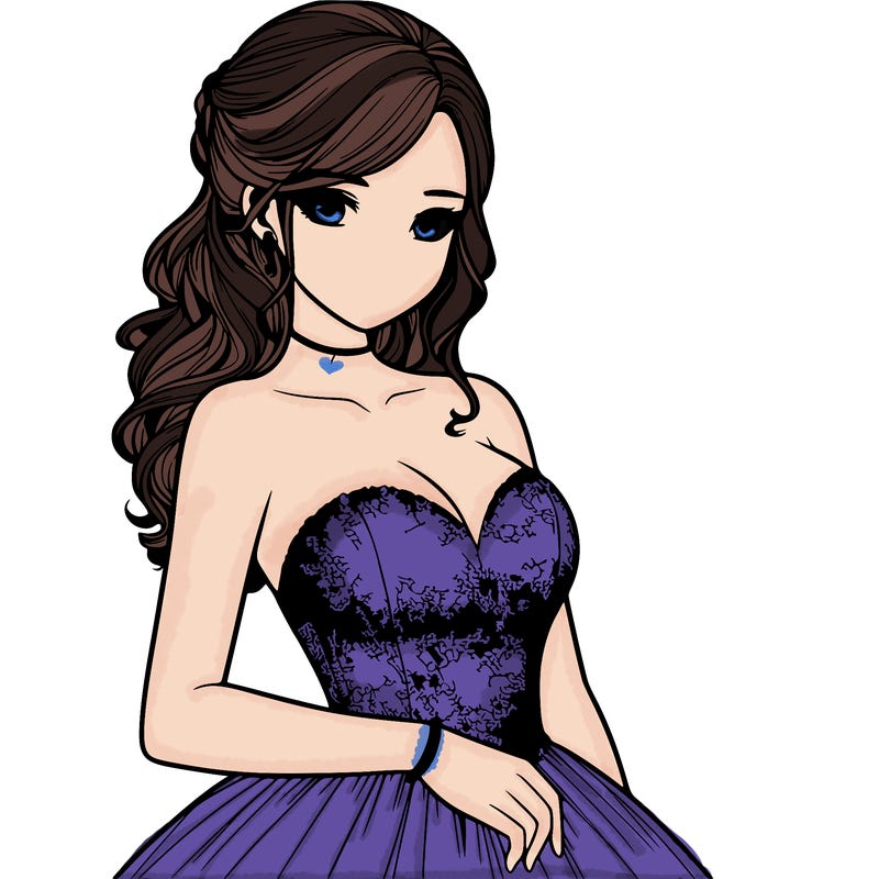 realistic girl in prom dress