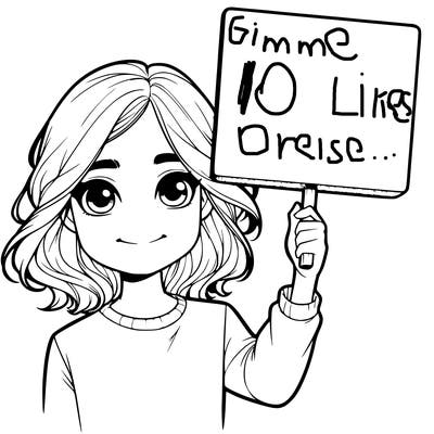 realistic girl holding up a sign