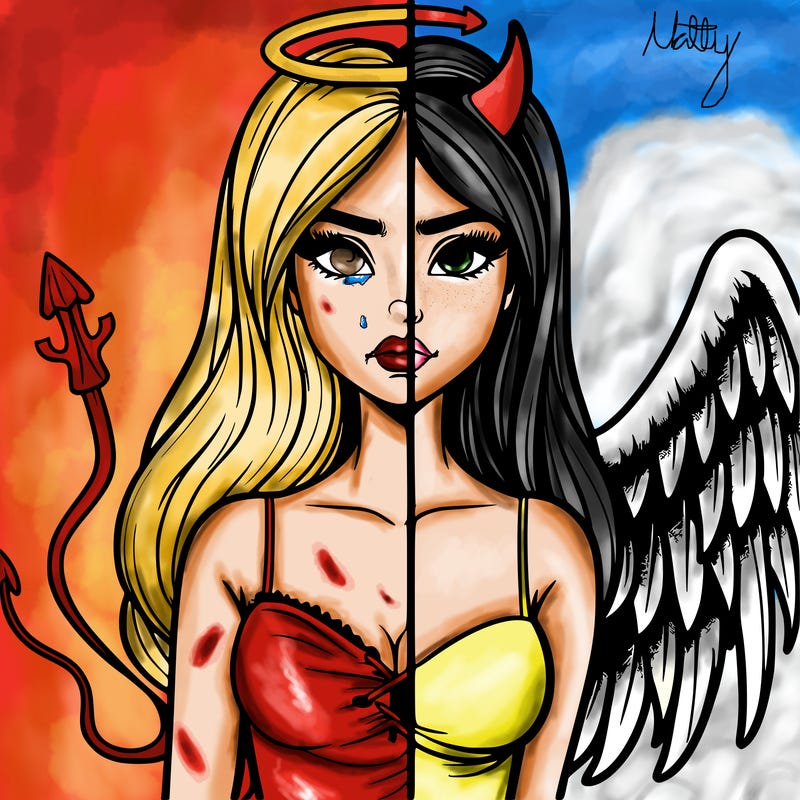 devil vs angel realistic girl