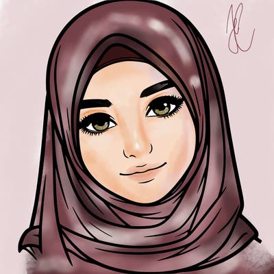 realistic girl with hijap