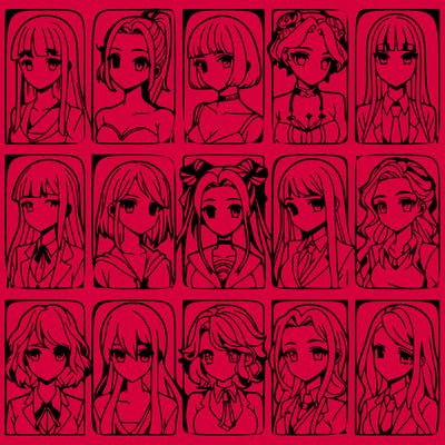 girls that look diffrent anime