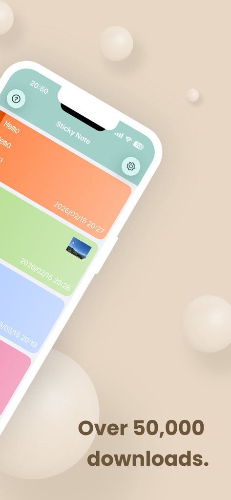 Widgets Sticky Note - Smartphone showing colorful custom sticky notes in the Widgets Sticky Note app interface