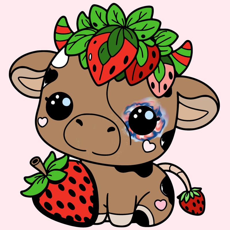 cute strawberry cow