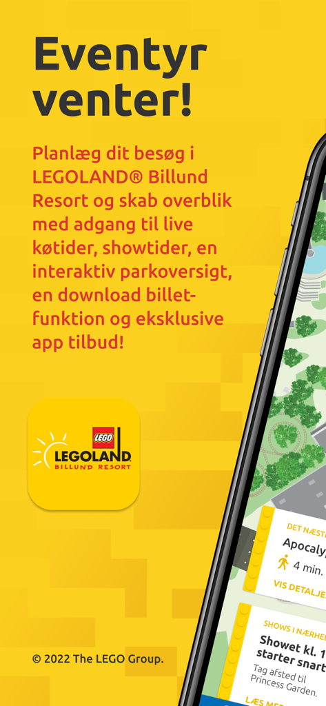 LEGOLAND® Billund Resort - LEGOLAND Billund Resort mobile app welcome screen with park features and logo