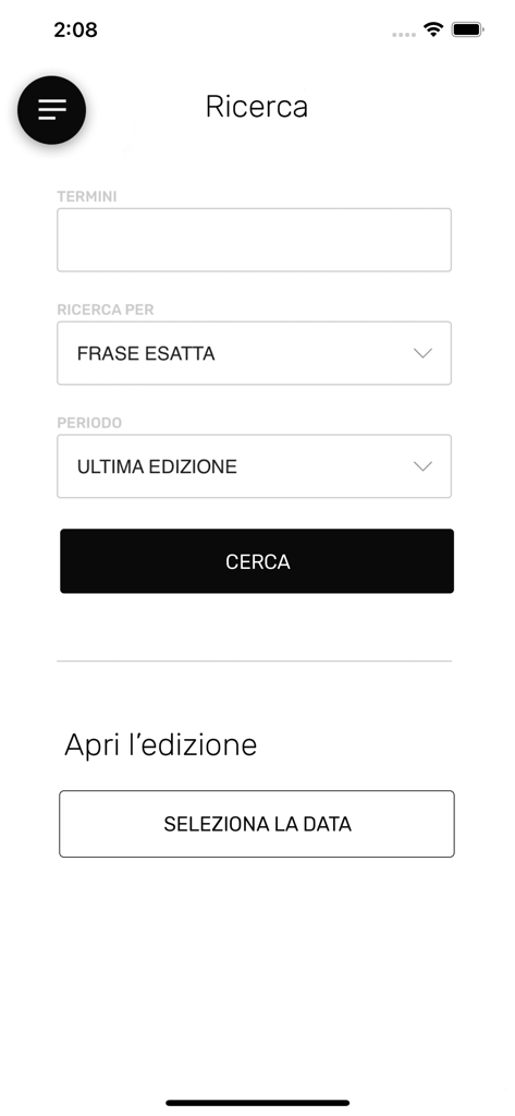 Interface de recherche de l'application Capital magazine avec filtres par mots-clés et dates de publication