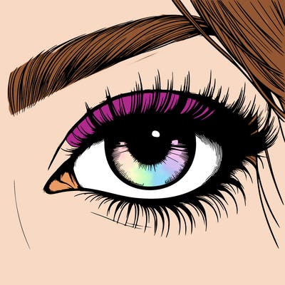 realistic girl eye
