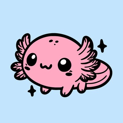 cute easy baby axolotl