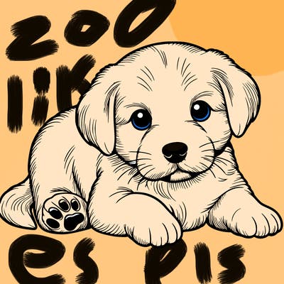 a cute realistic puppy