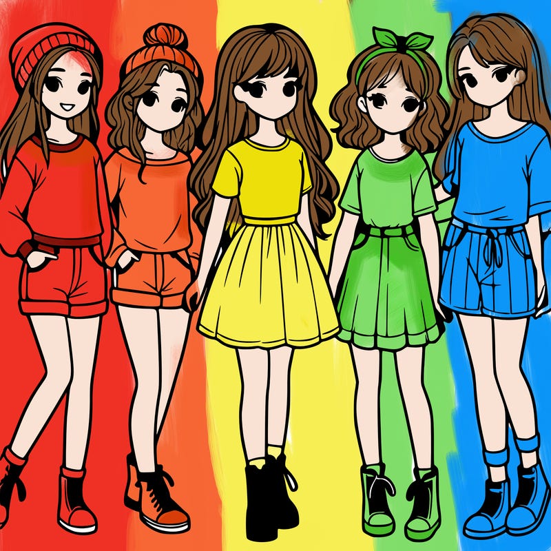 a group of five girls