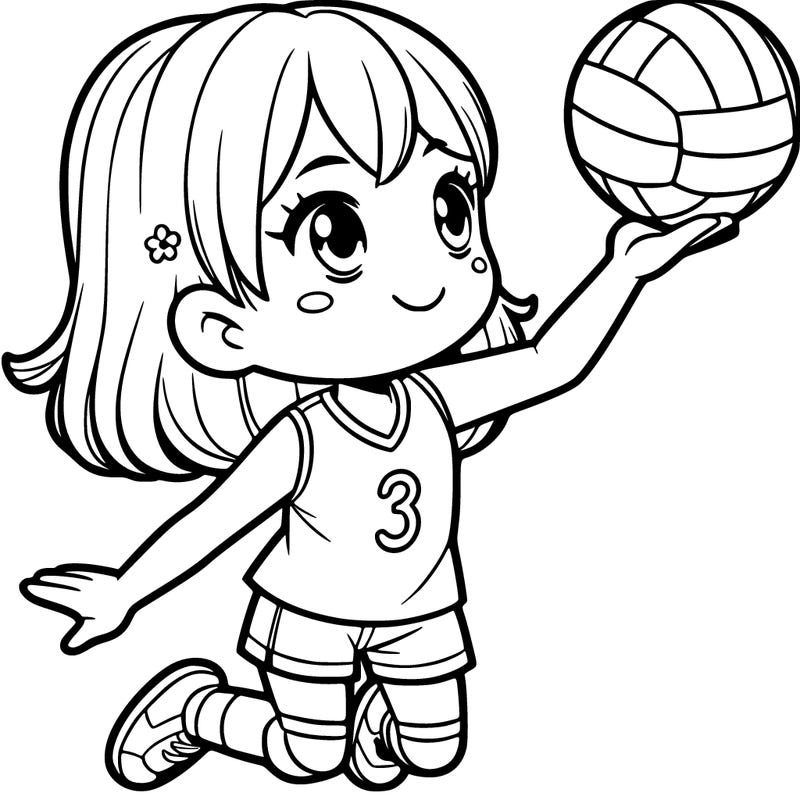 a girl playing volleyball