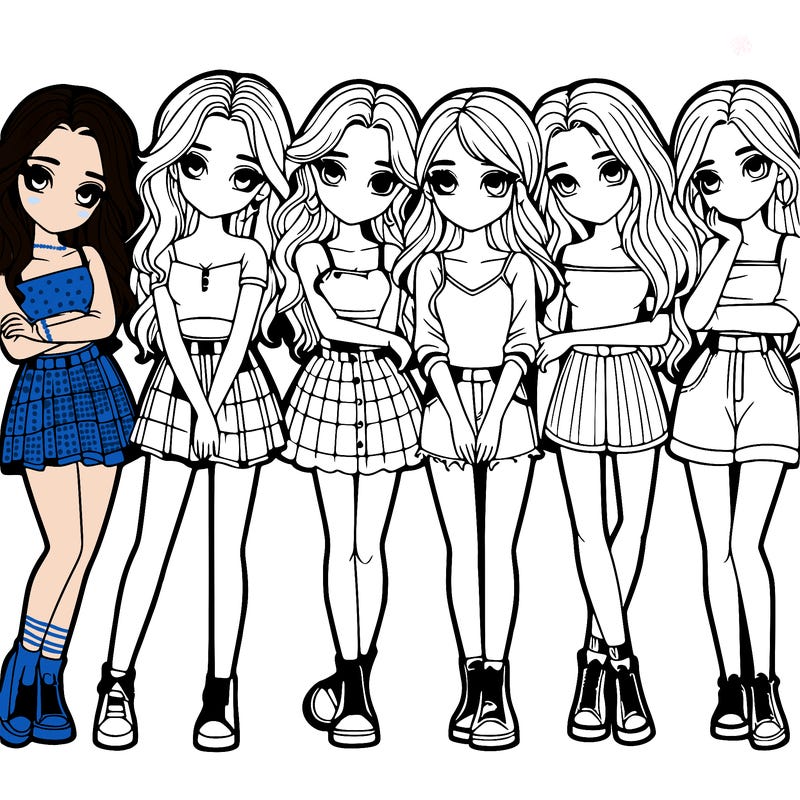 a group of girls realistic