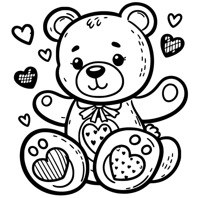 teddy bear with hearts