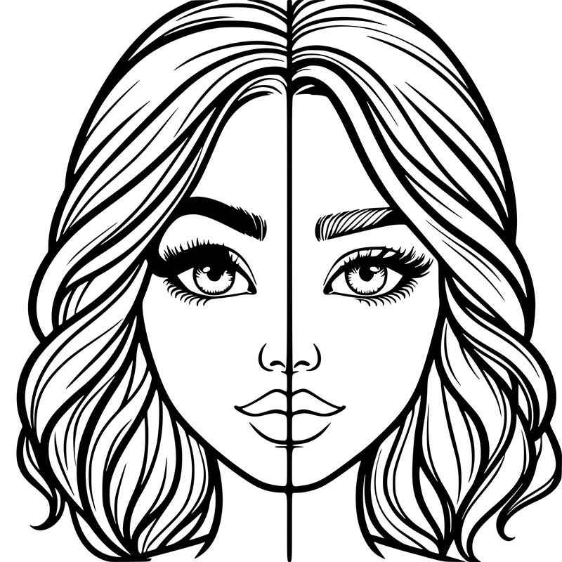 realistic girl split half