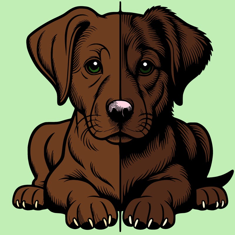 realistic dog split picture