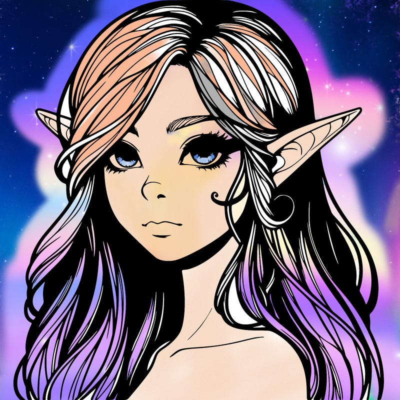 elf girl realistic dark fantasy