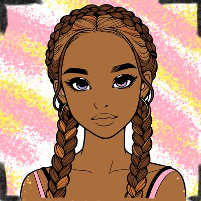 realistic girl with braids