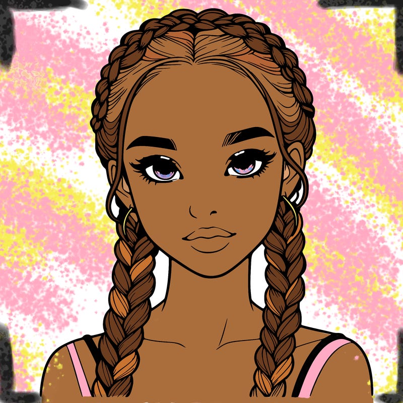 realistic girl with braids