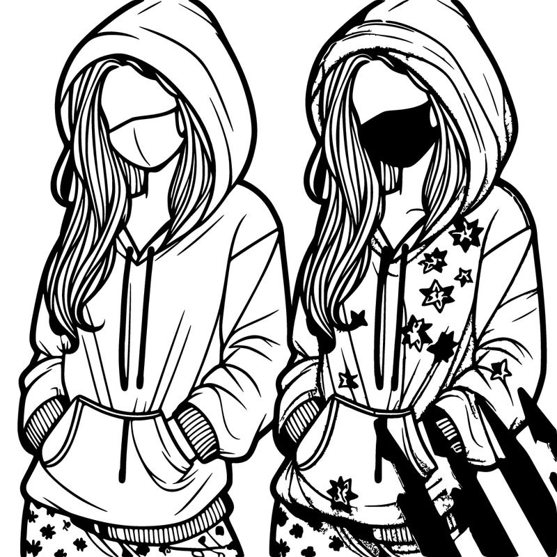 girl in pjs hoodie split