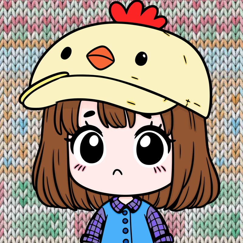cute girl with chicken hat