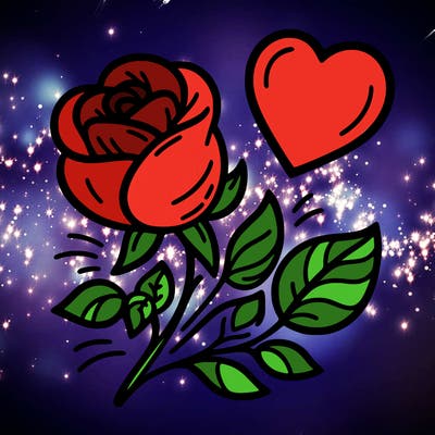 rose and heart