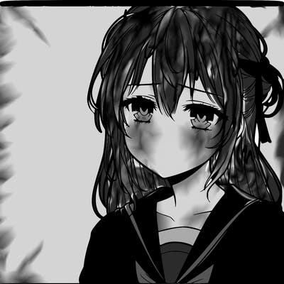 sad anime girl