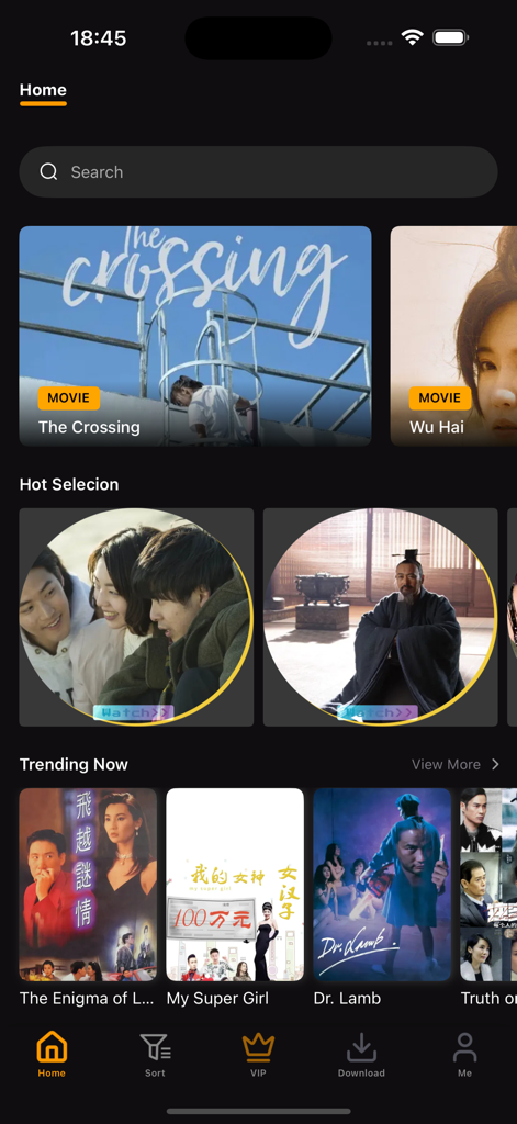 LOKLOK app home screen showcasing various Asian drama and anime titles with a minimalist dark UI
