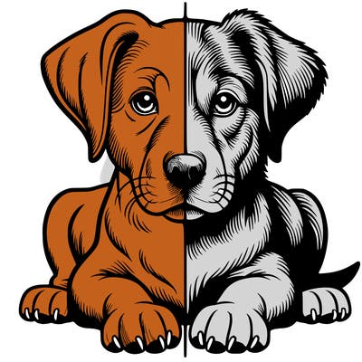 realistic dog split picture