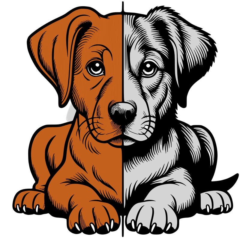 realistic dog split picture