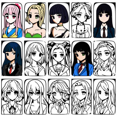 girls that look diffrent anime